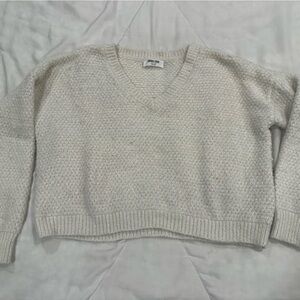 Double Zero Off-the-Shoulder Cream Sweater